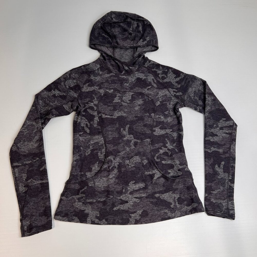 Lululemon Hoodie Women 6 Camo Pocket Light Sweatshirt Train Run Gym Hype Core